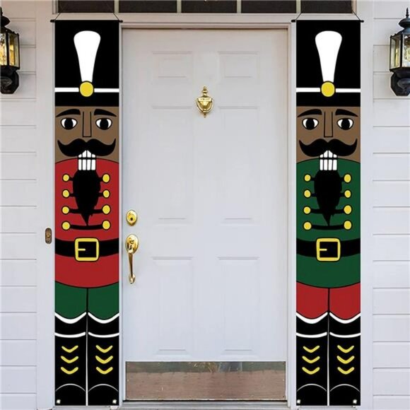 Black Nutcracker Christmas Decorations African American Nutcracker Porch Banner - Picture 3 of 6